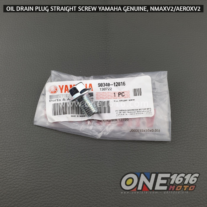 Yamaha Genuine Oil Drain Plug Straight Screw 90340-12816 for Nmax V2/Aerox V2